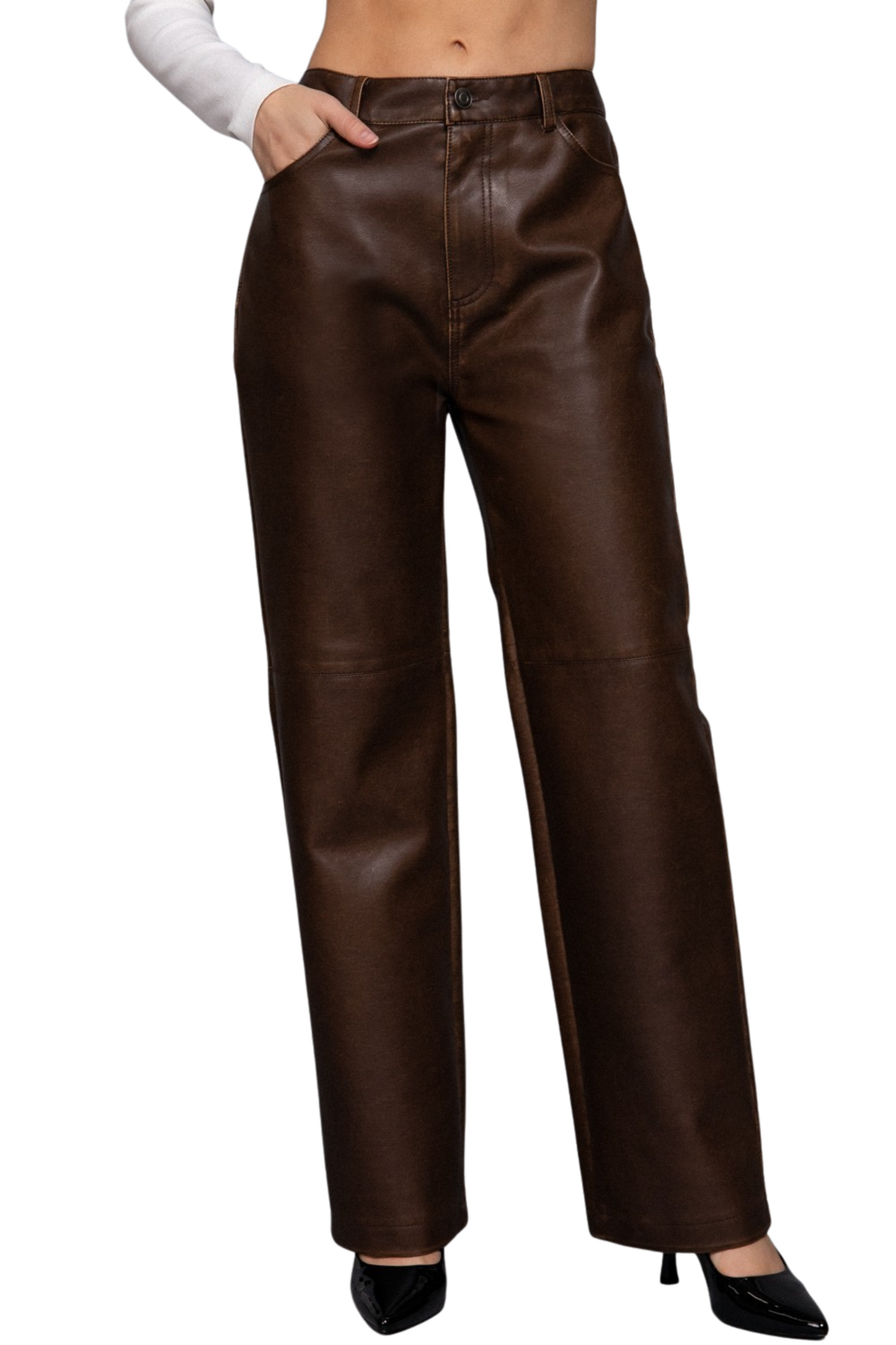 Faux Leather Relaxed Pant