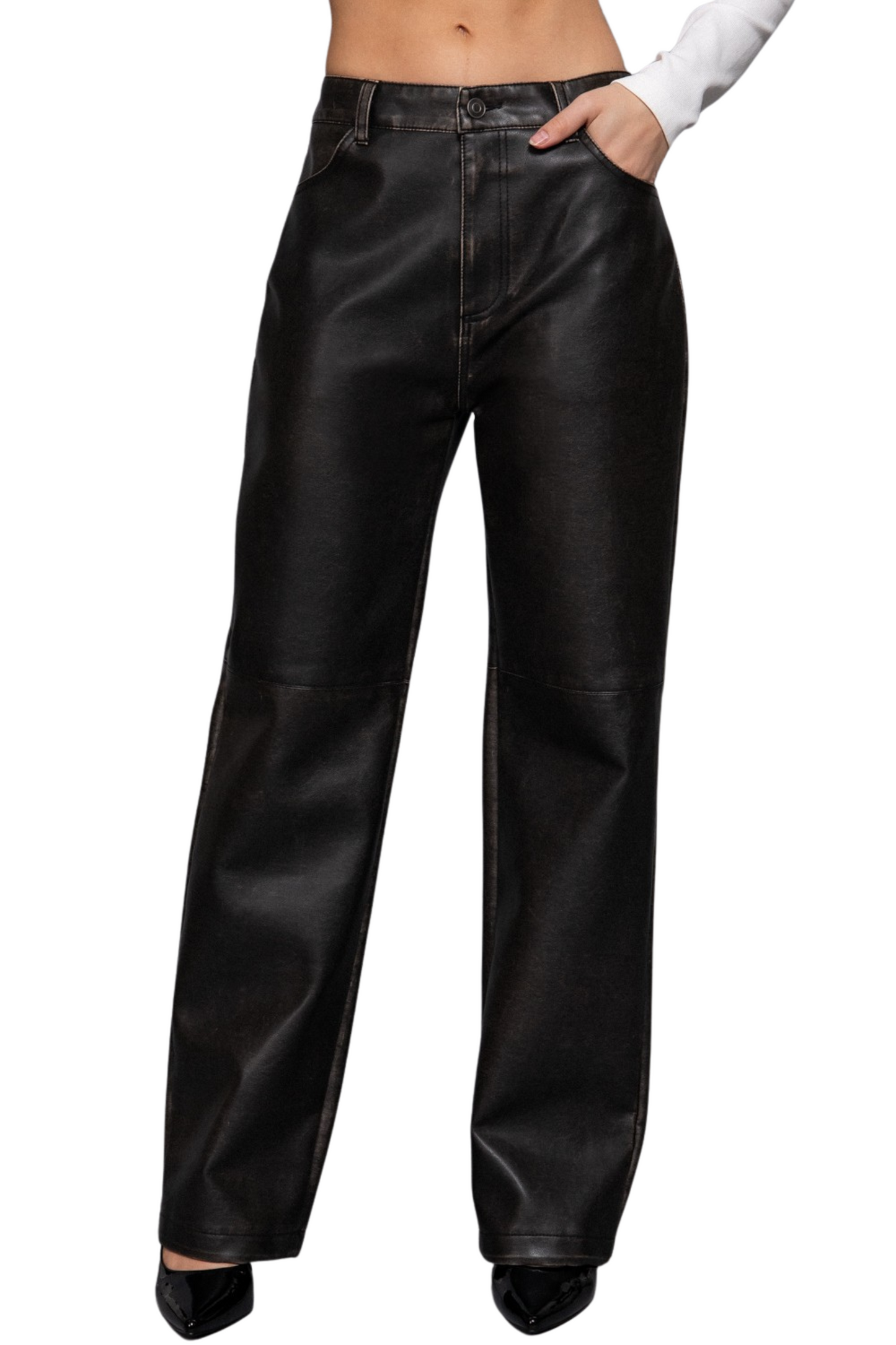 Faux Leather Relaxed Pant