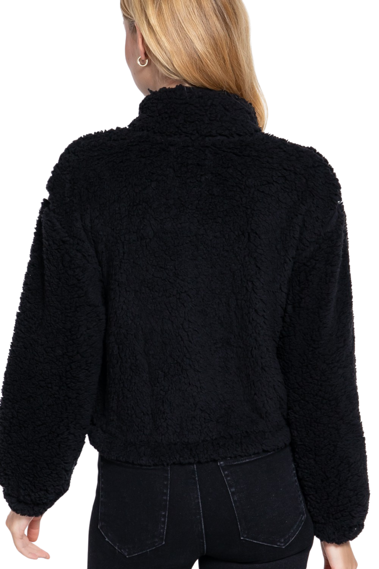 Sherpa High Neck Zip Up Jacket