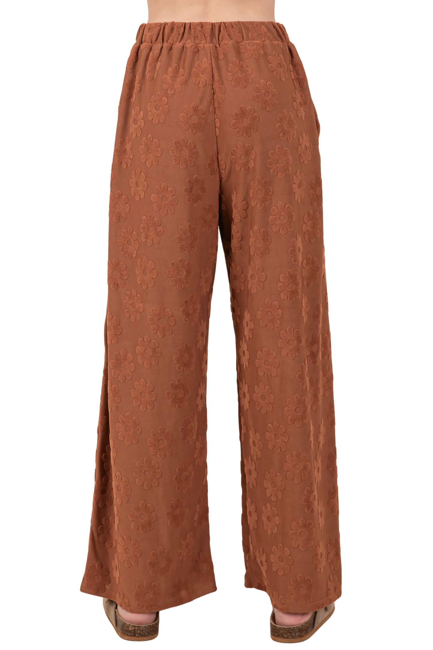 Floral Patterned Elastic Waist Lounge Pants