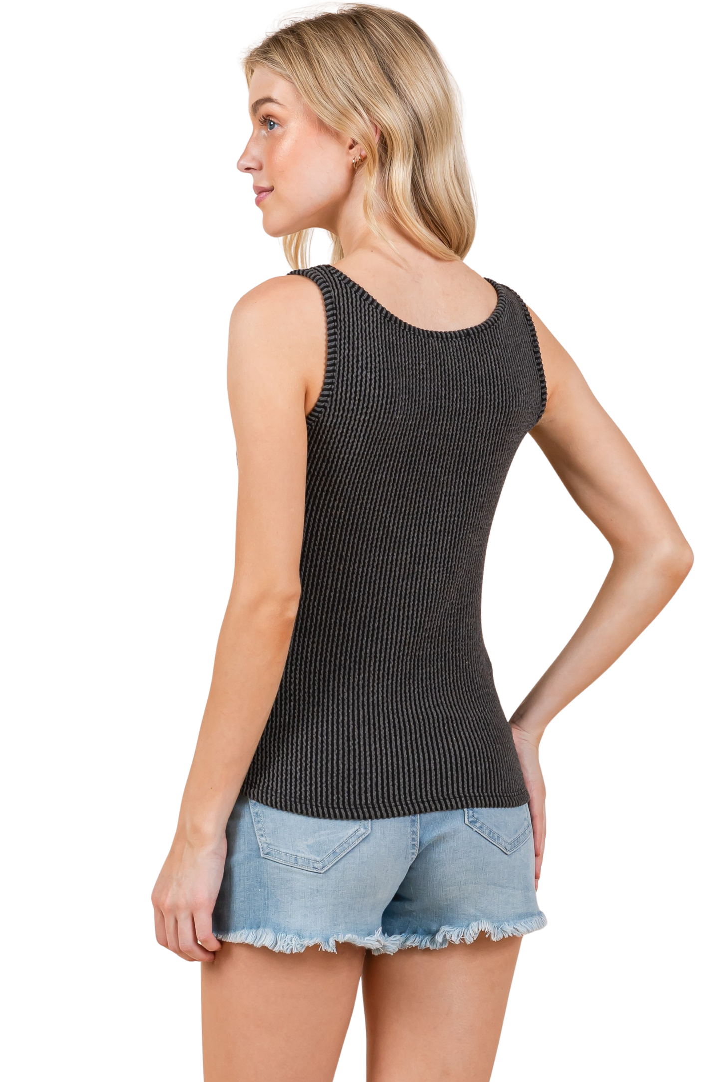 Raised Ribbed Basic Tank Top