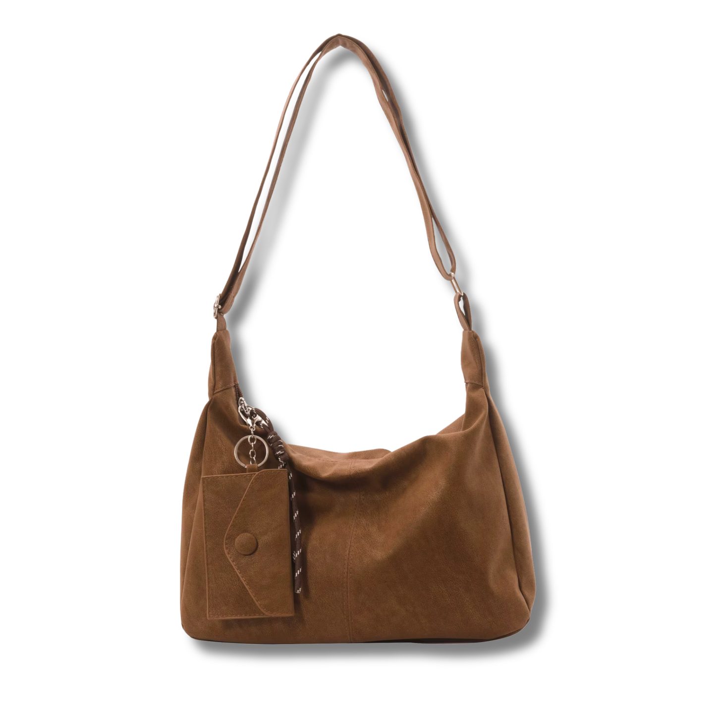 Carry All Slouchy Shoulder Bag with Coin Purse Keychain