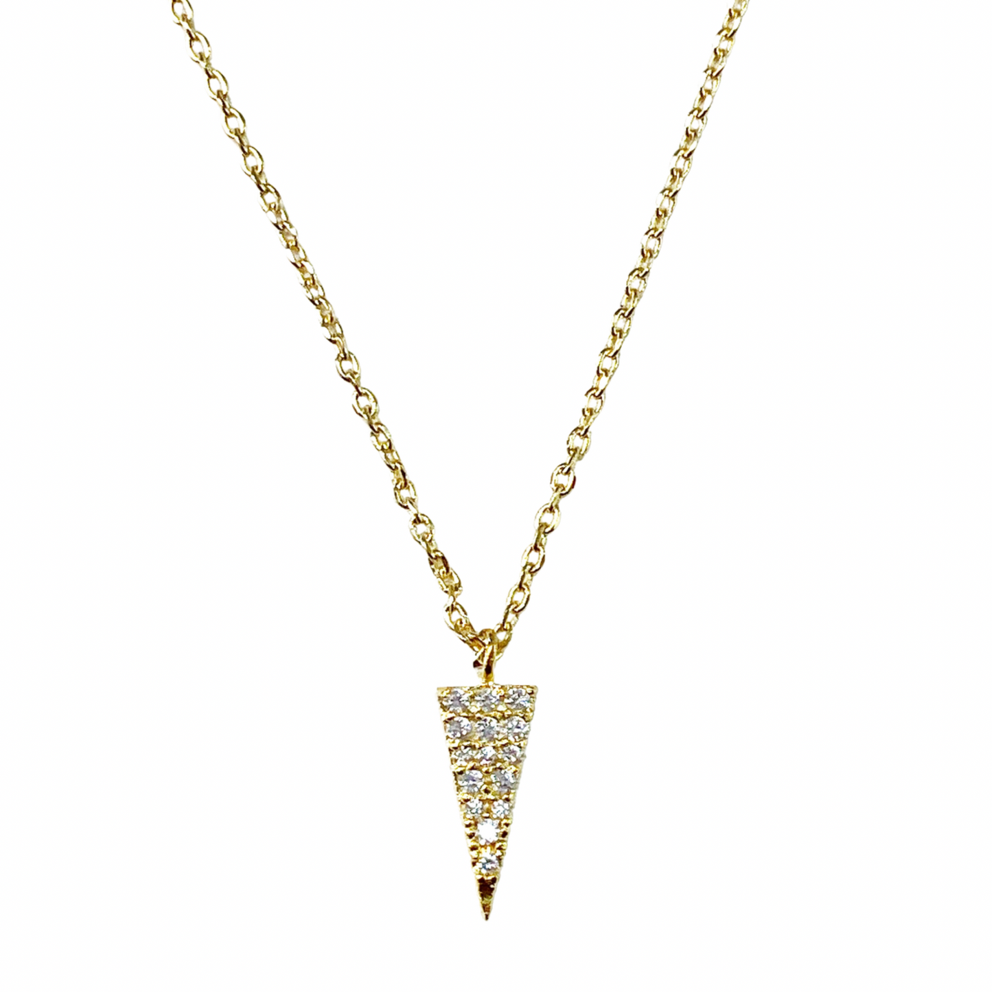 Triangle & CZ Charm Necklace