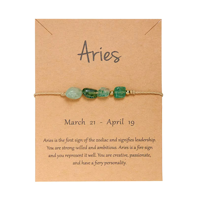 Zodiac Color Beaded Adjustable Tie Bracelet