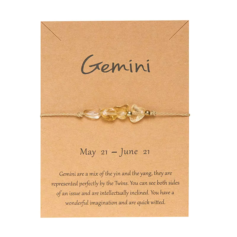 Zodiac Color Beaded Adjustable Tie Bracelet