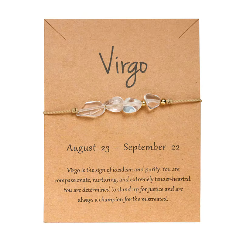 Zodiac Color Beaded Adjustable Tie Bracelet