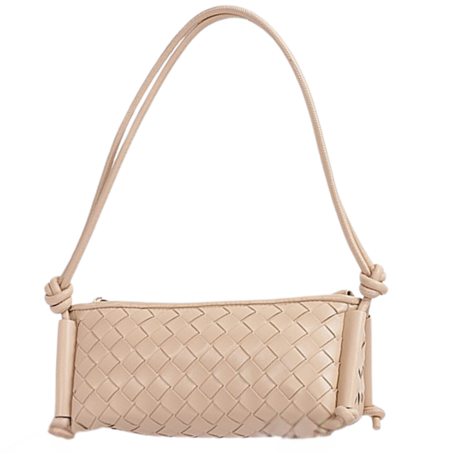 Faux Leather Weave Rectangular Handle Bag
