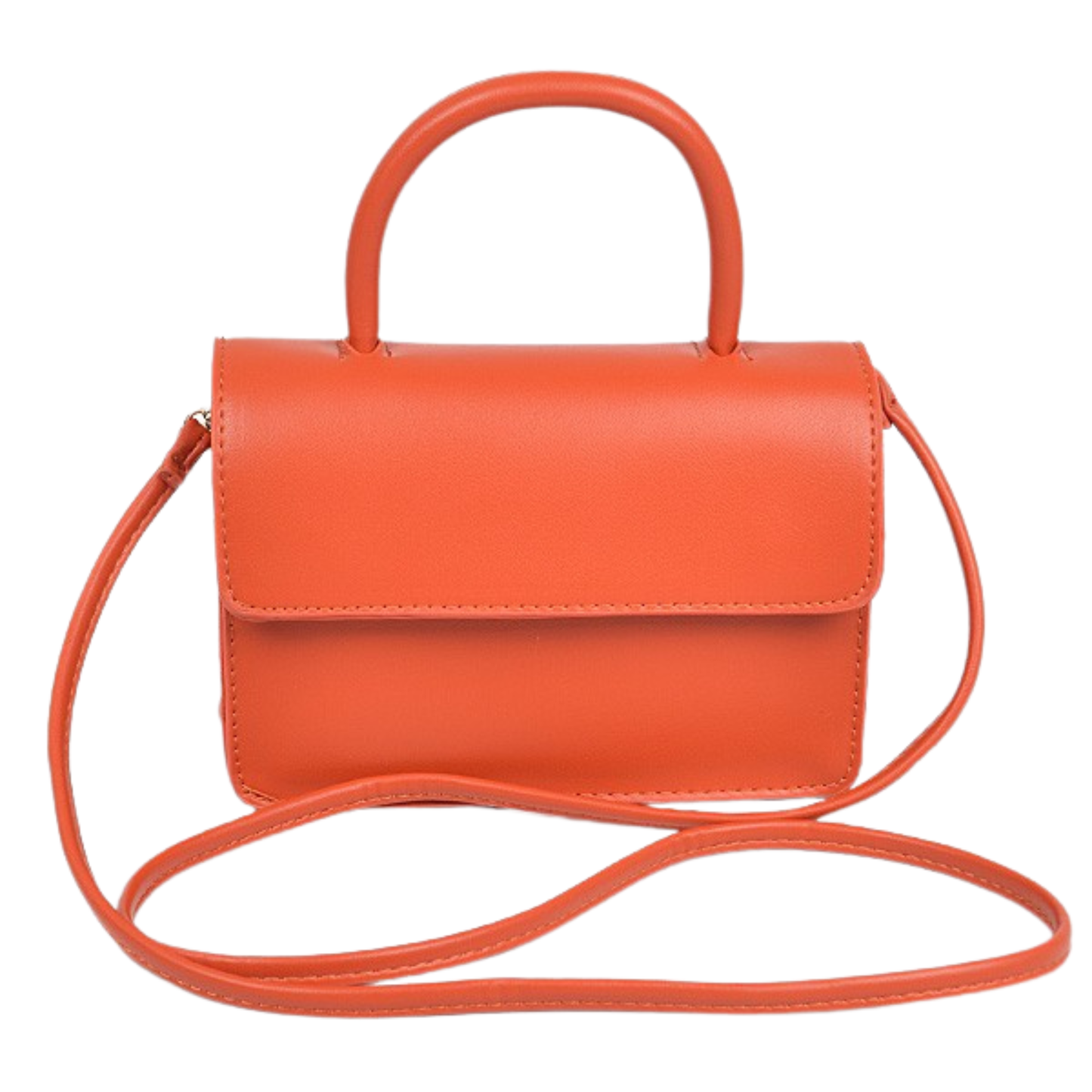 Faux Leather Shoulder Strap Bag with Snap Closure