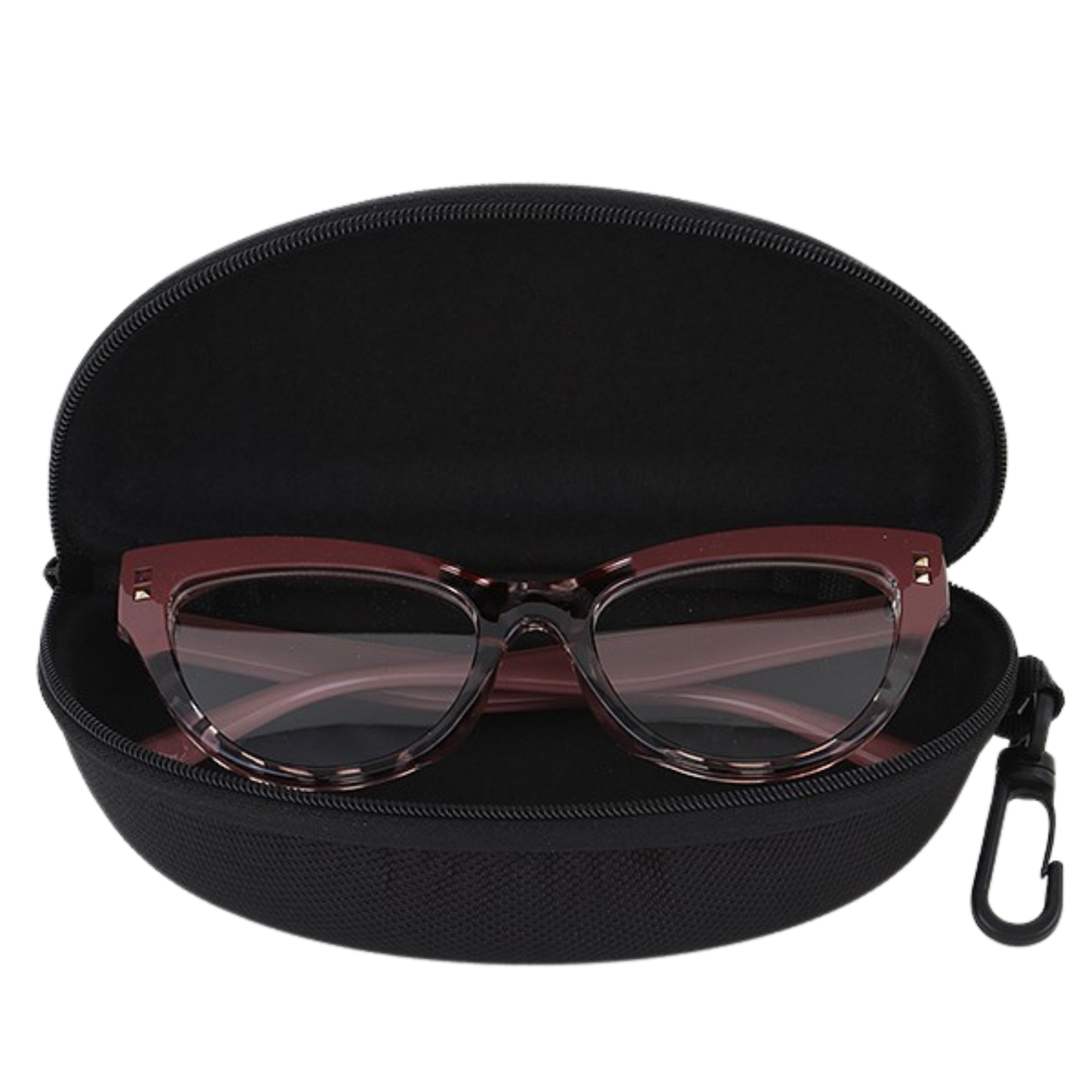 Black Mesh Zip Up Hard Shell Glasses Case
