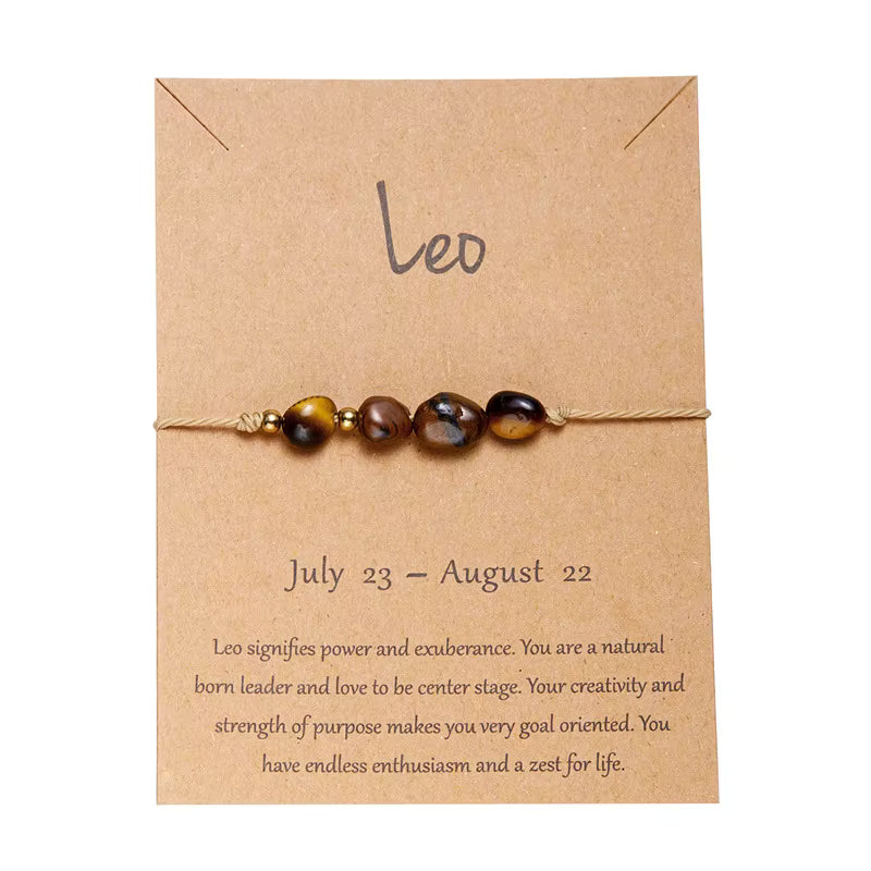 Zodiac Color Beaded Adjustable Tie Bracelet