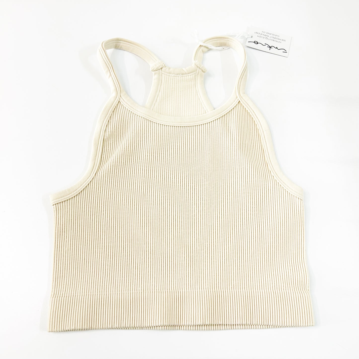 Ribbed High Neck Cami Bralette
