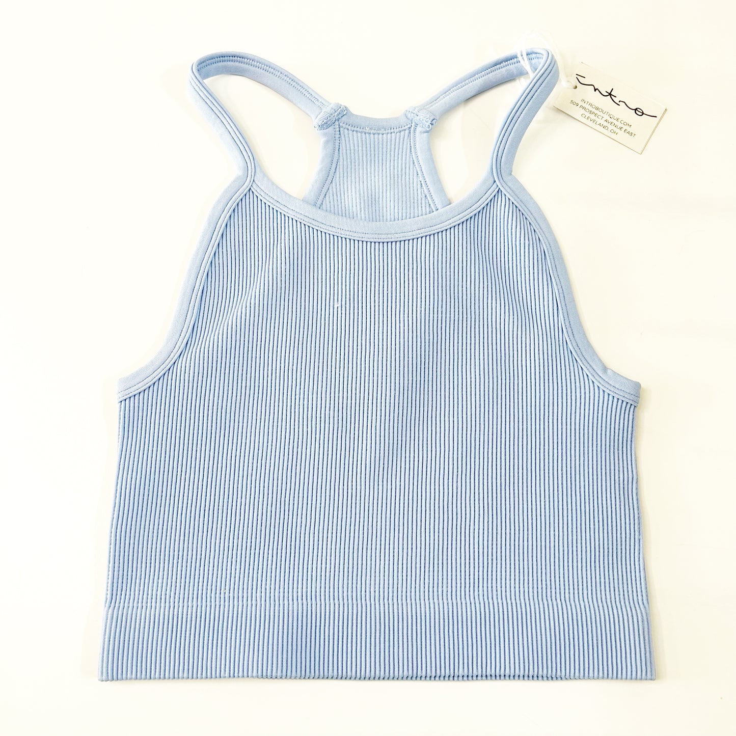 Ribbed High Neck Cami Bralette