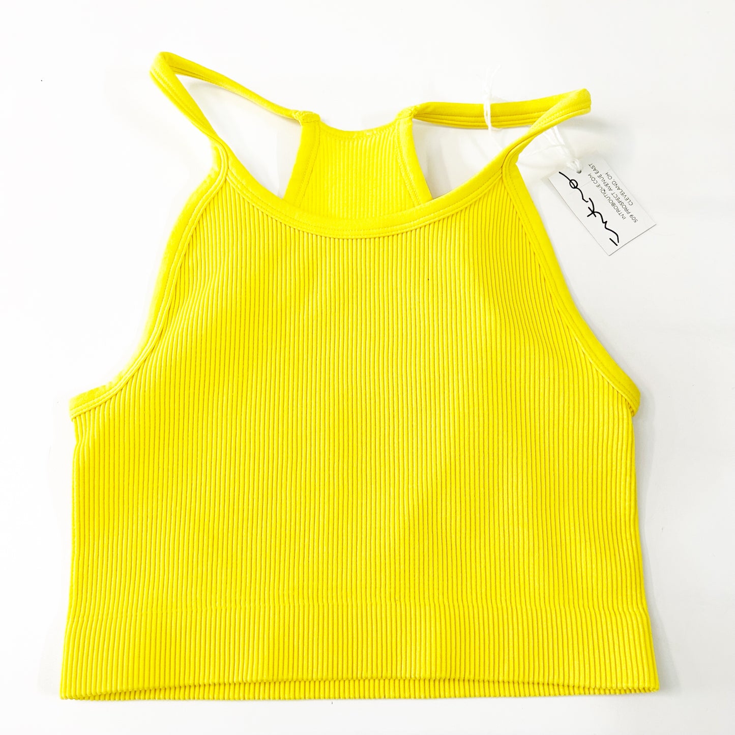 Ribbed High Neck Cami Bralette