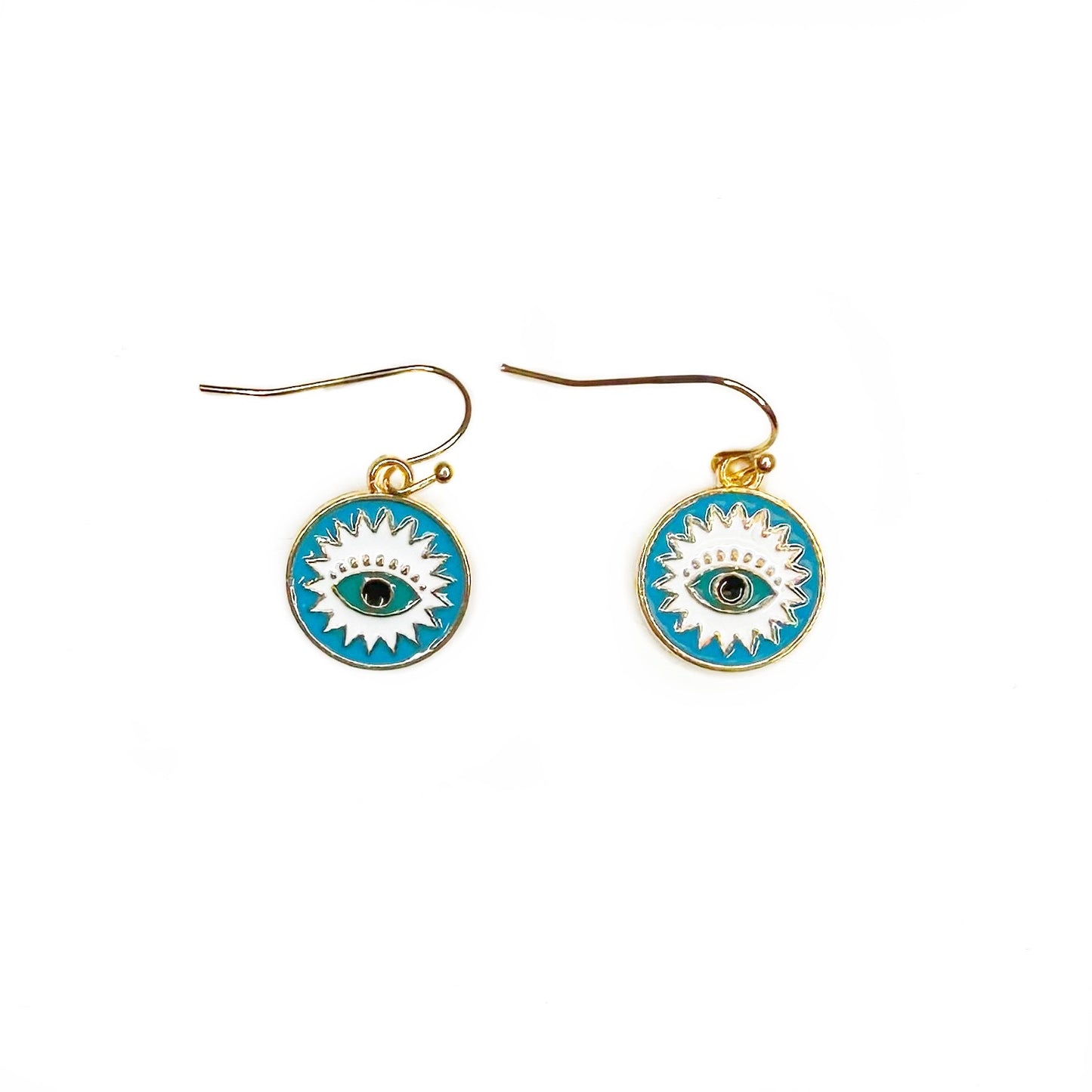 Enamel Evil Eye Dangle Earrings