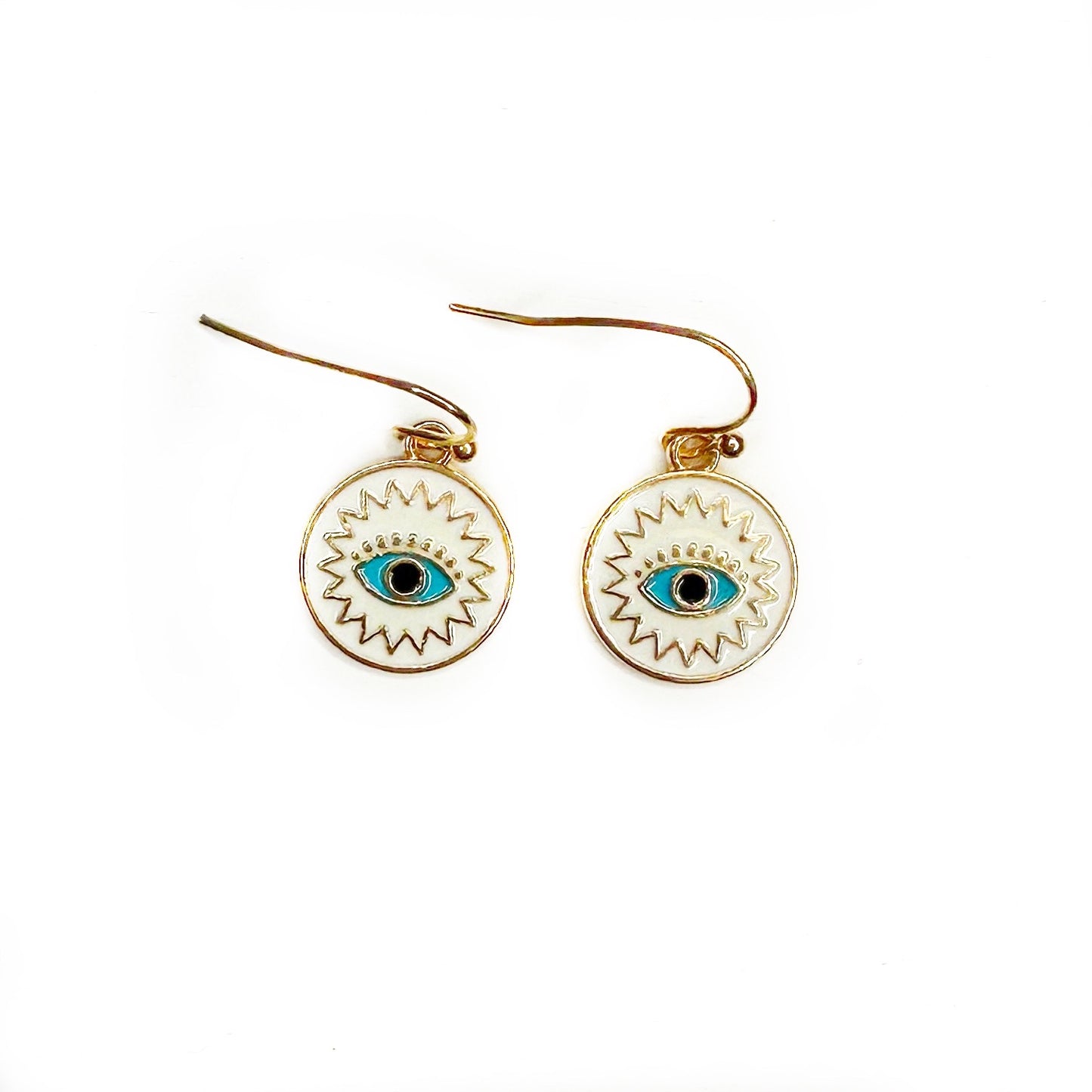 Enamel Evil Eye Dangle Earrings