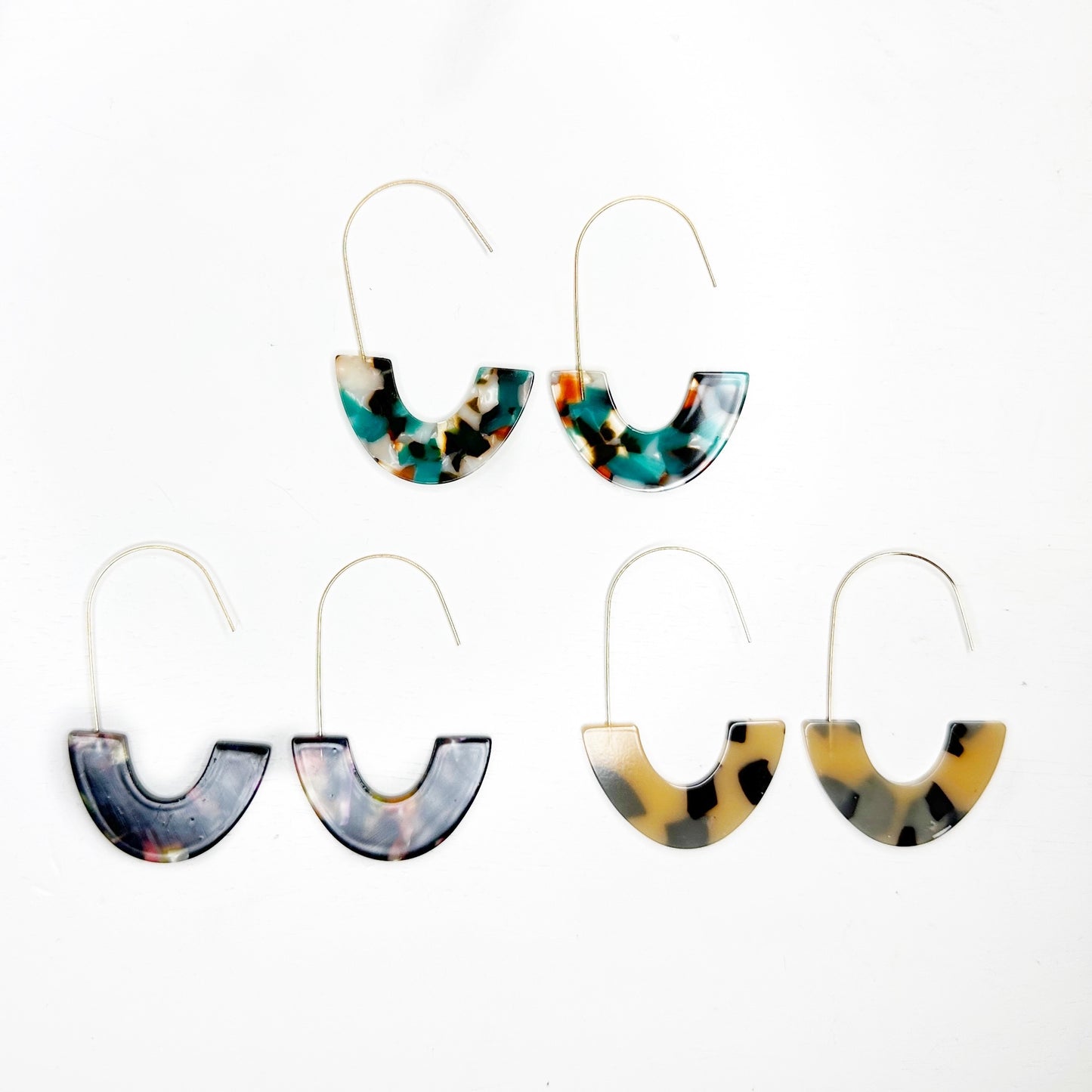 Acetate Half Circle Hoop Earrings