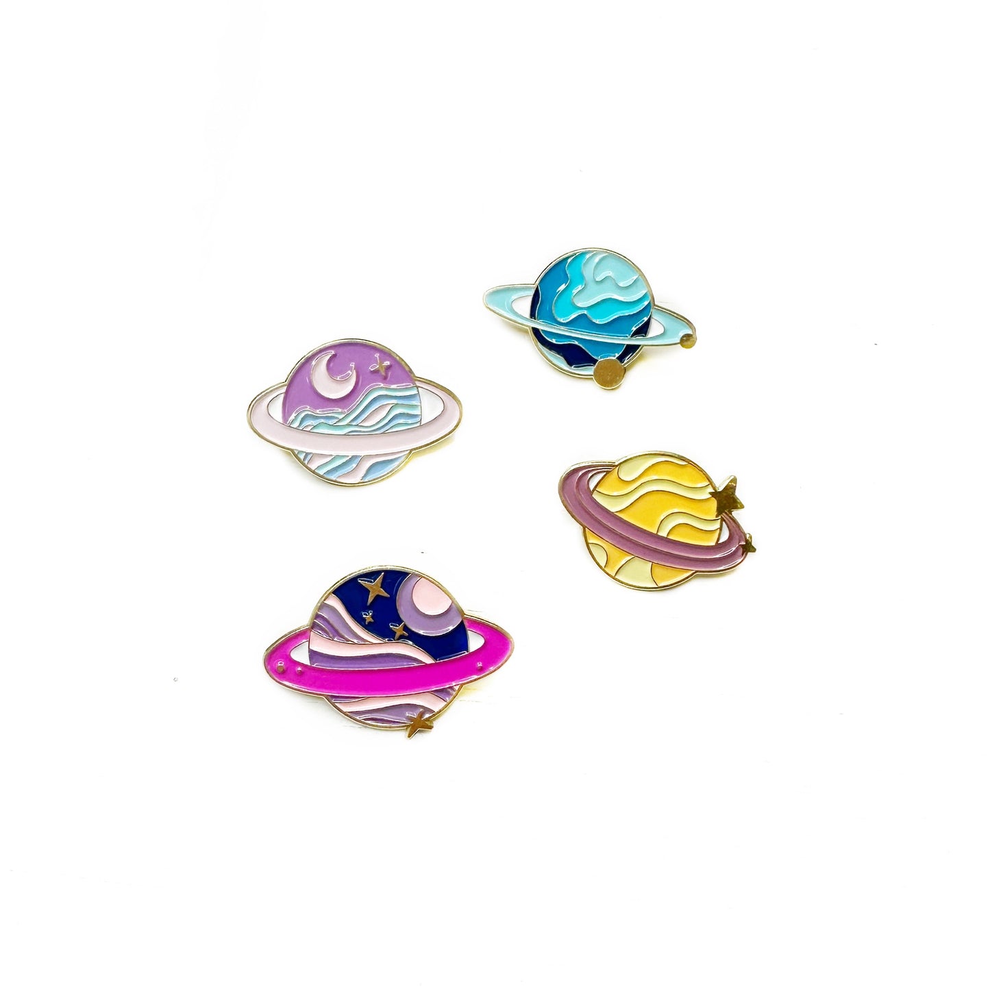 Spacey Saturn Enamel Pin Set