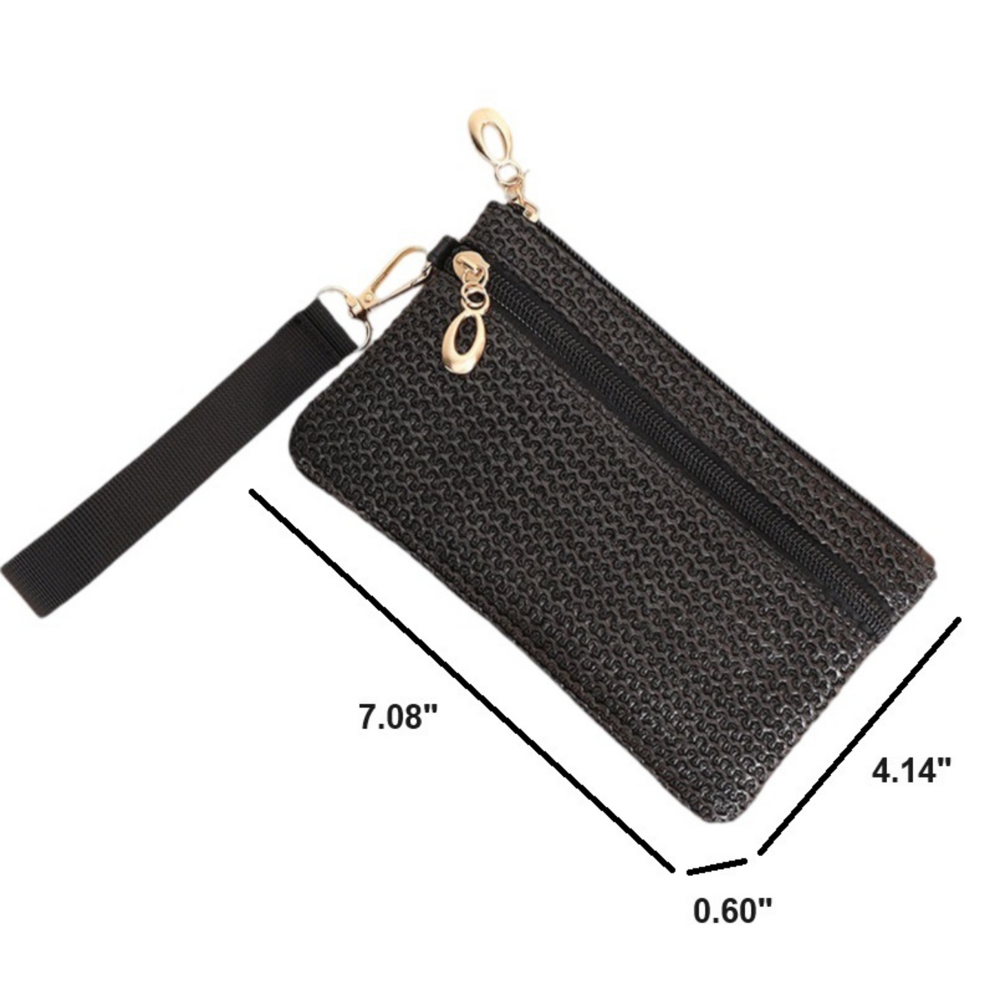 Boho Woven Straw Wristlet