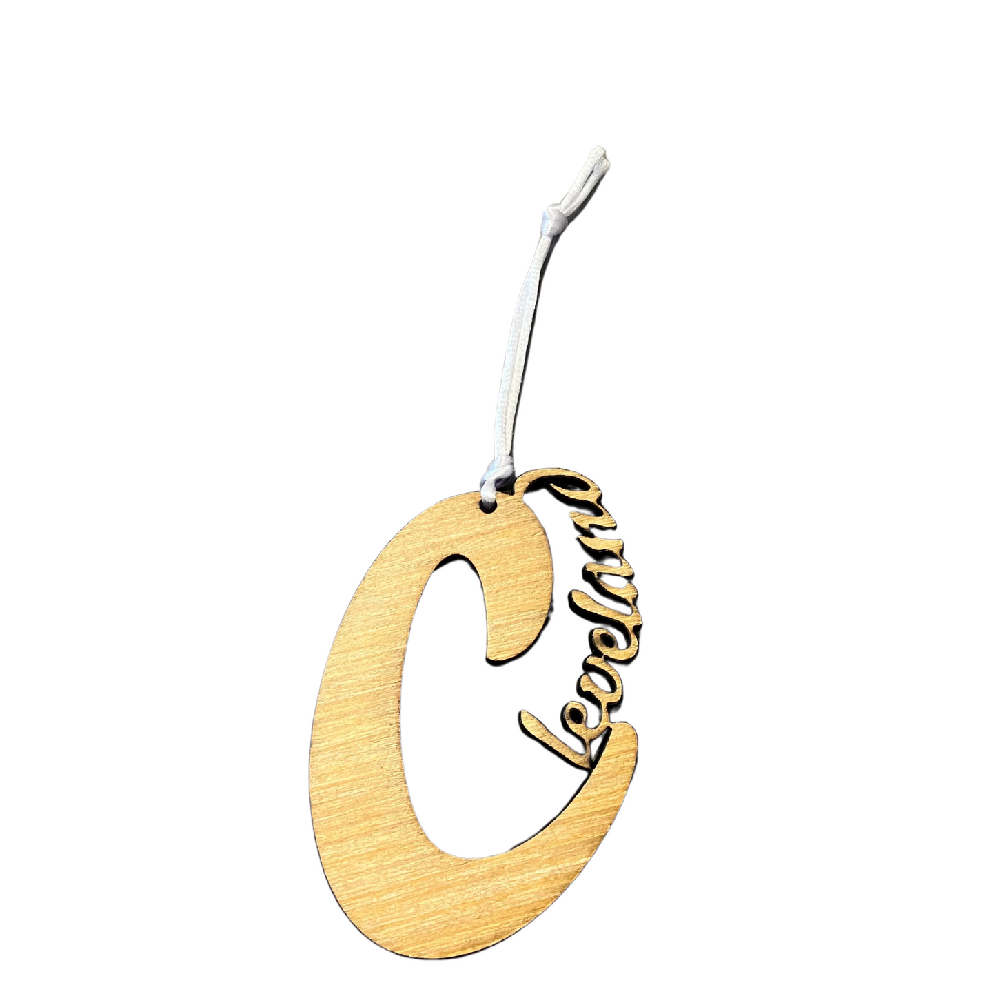 C is for Cleveland Wooden Ornament