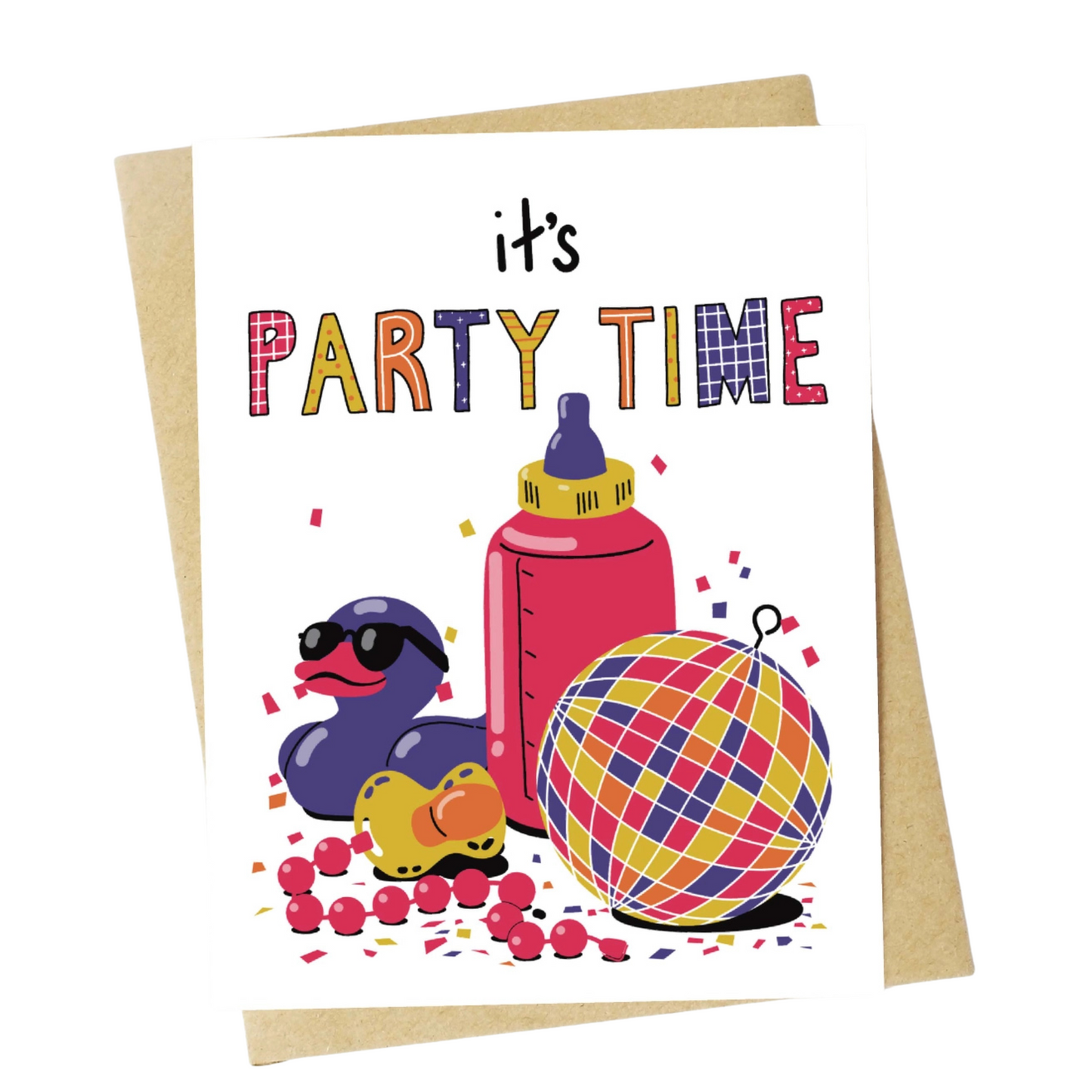 "It's Party Time" Baby Card