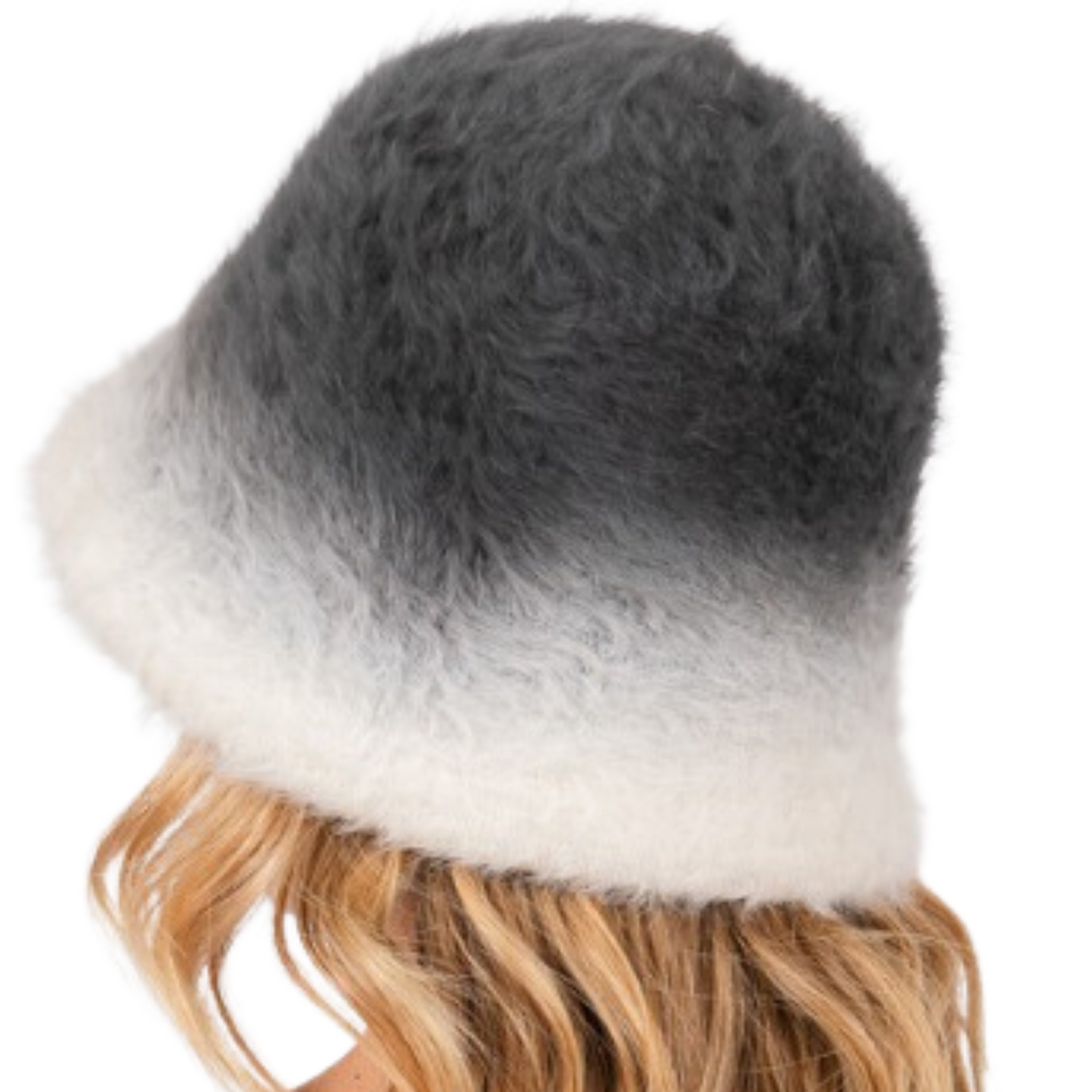 Faux Fur Winter Ombre Bucket Hat