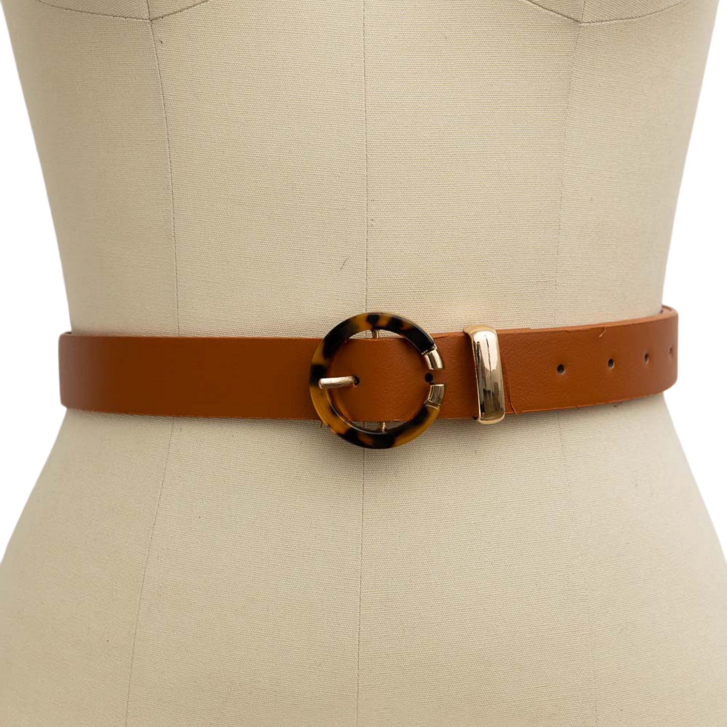 Tortoise Shell Pattern O Ring Buckle Belt