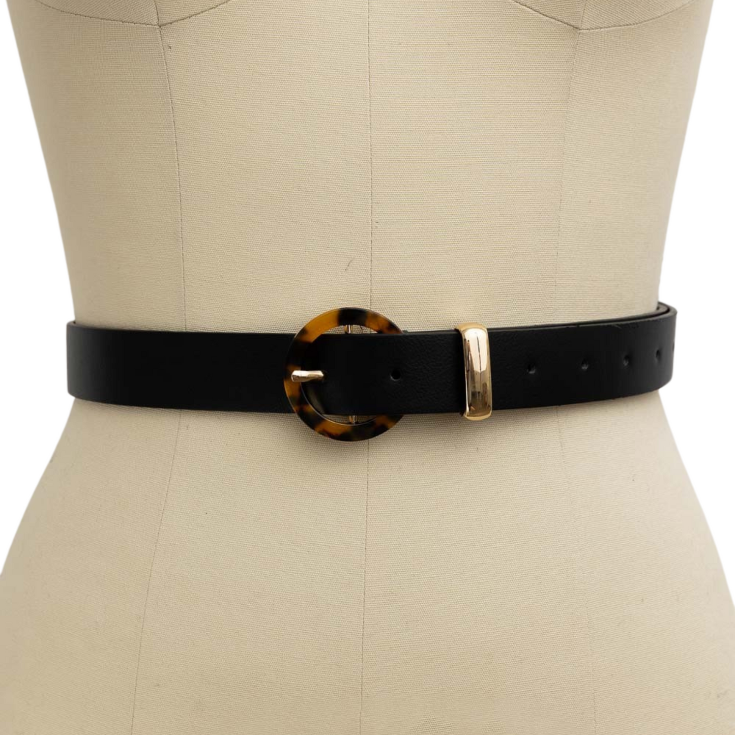 Tortoise Shell Pattern O Ring Buckle Belt