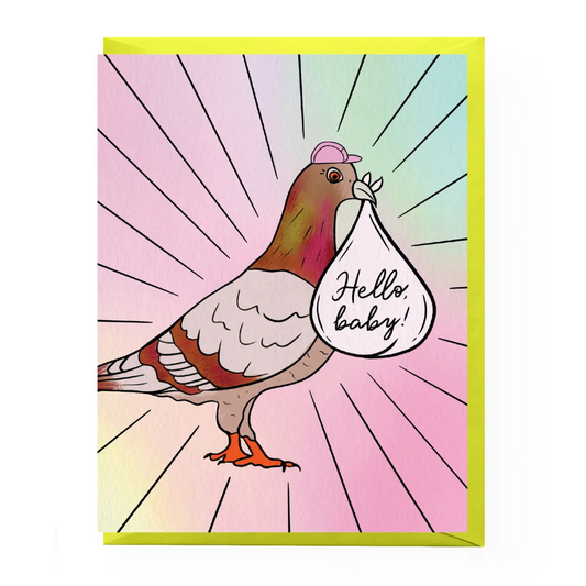 "Hello Baby" Pigeon Card