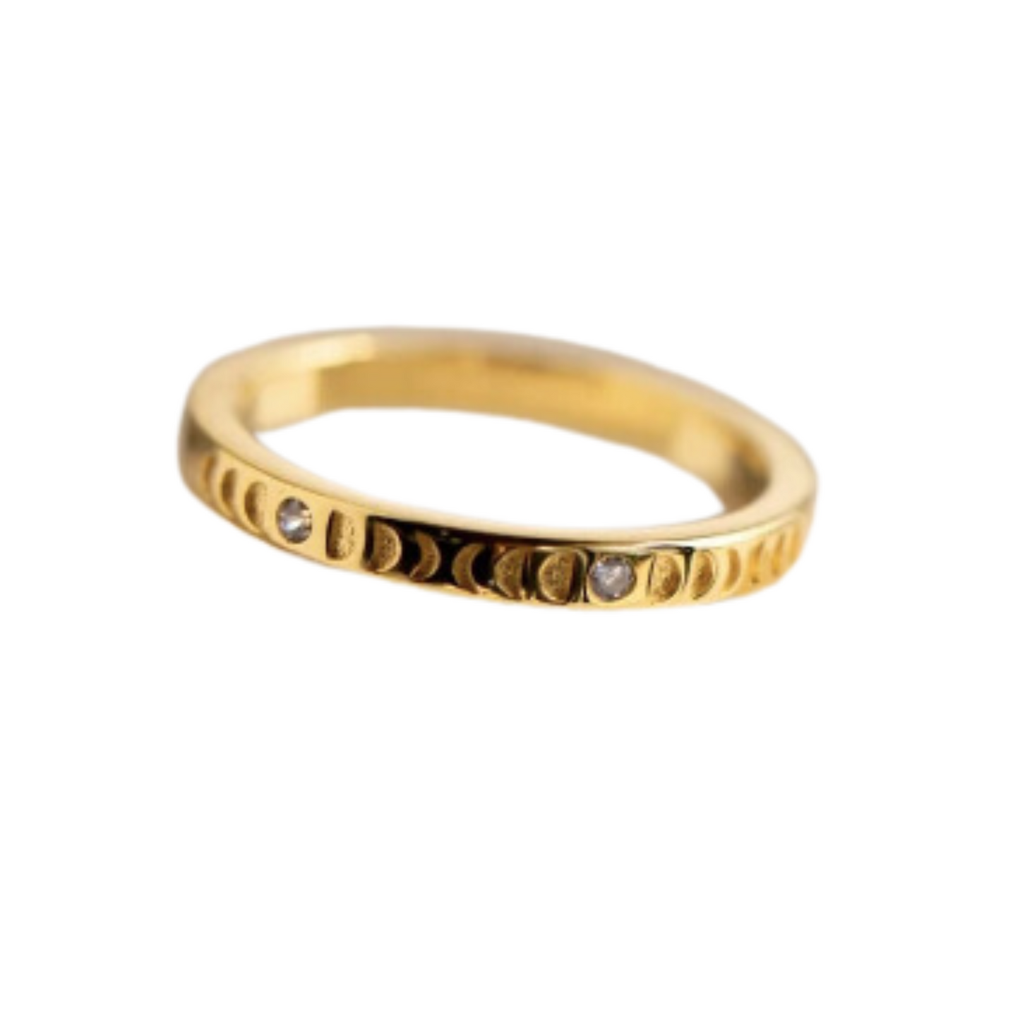 Moon Phases Stainless Steel Ring