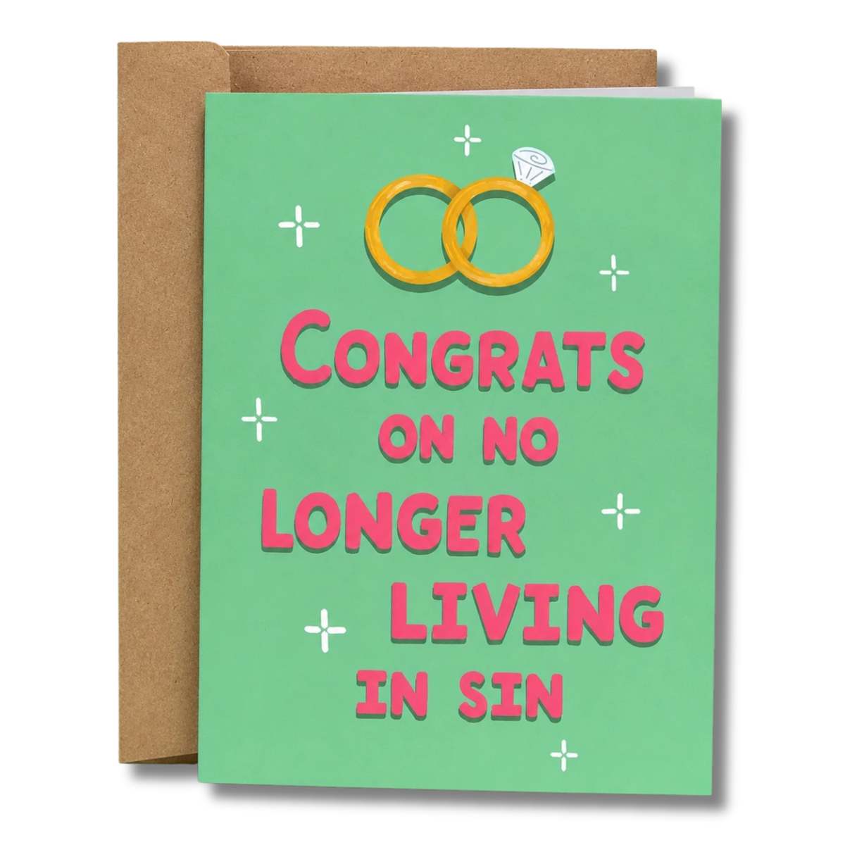 Not Living In Sin Wedding Card