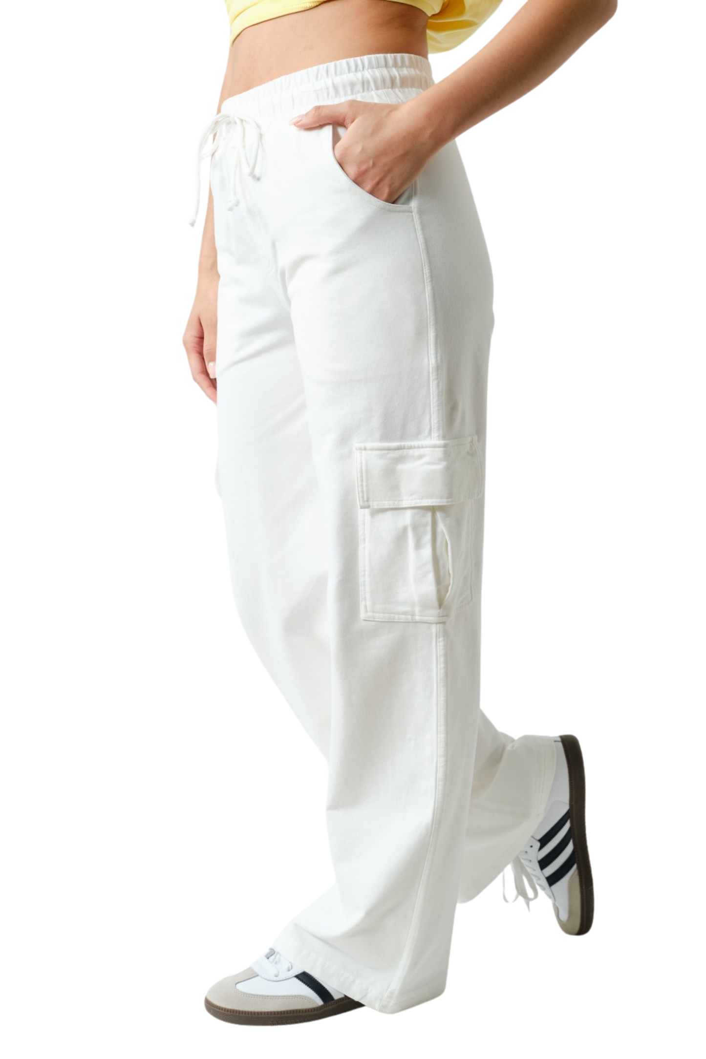 Mineral Washed Wide Leg Cargo Pants