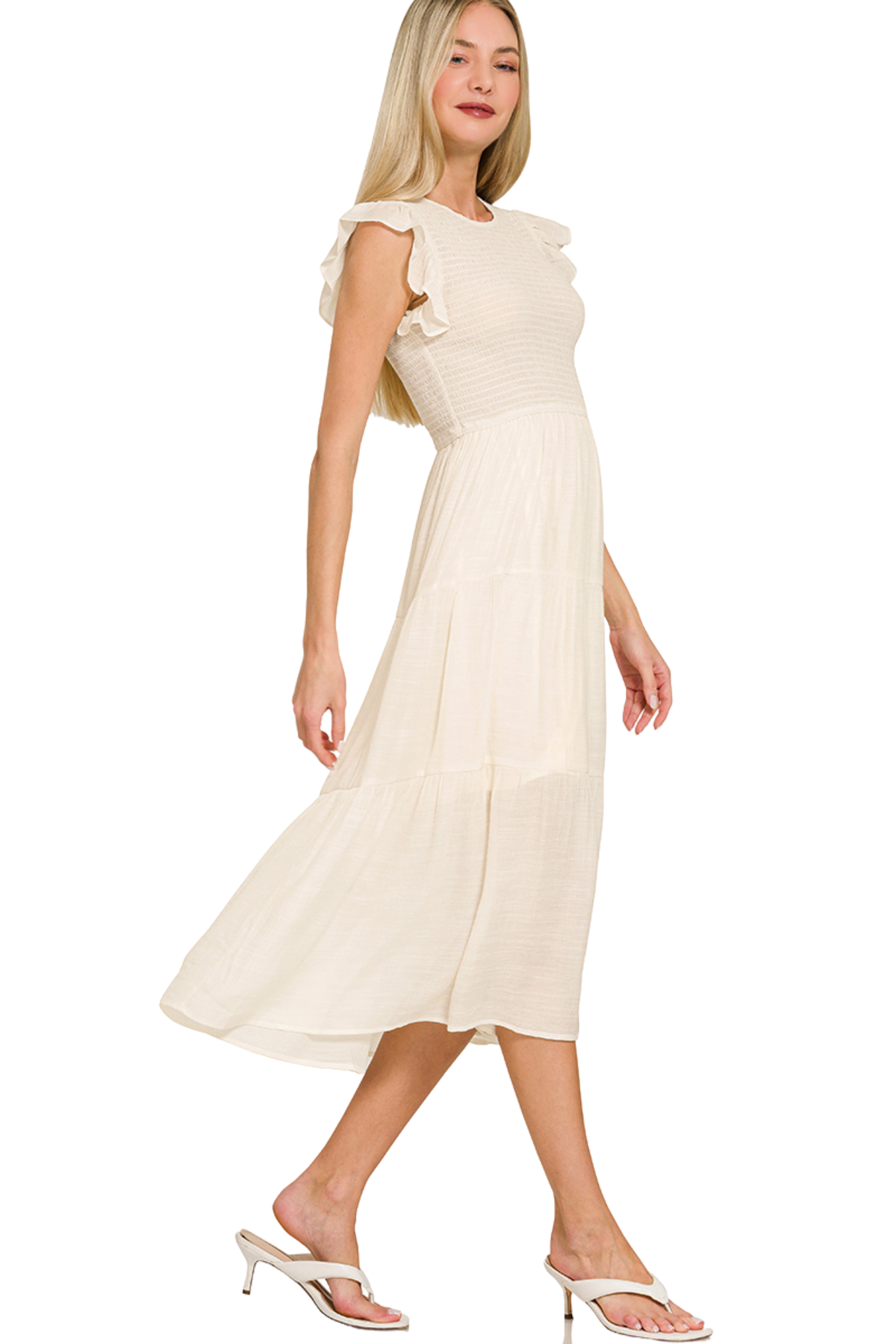 Smocked & Flouncy Midi Dress