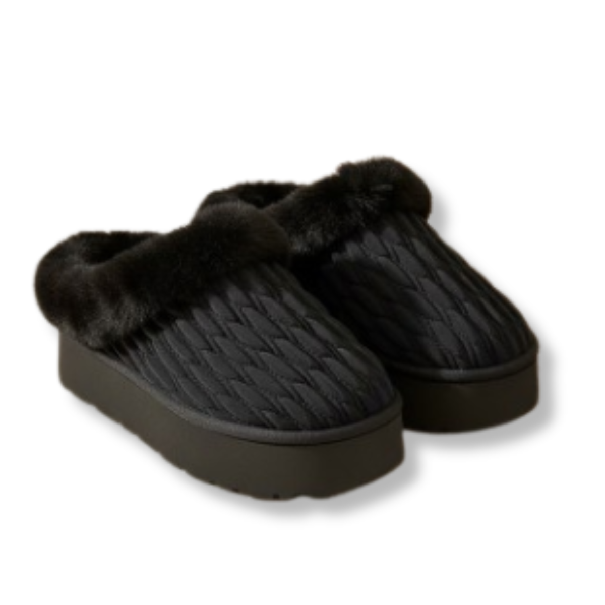 Faux Fur Platfrom Slippers