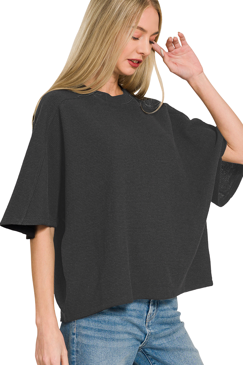 Relaxed Waffle Knit Tee