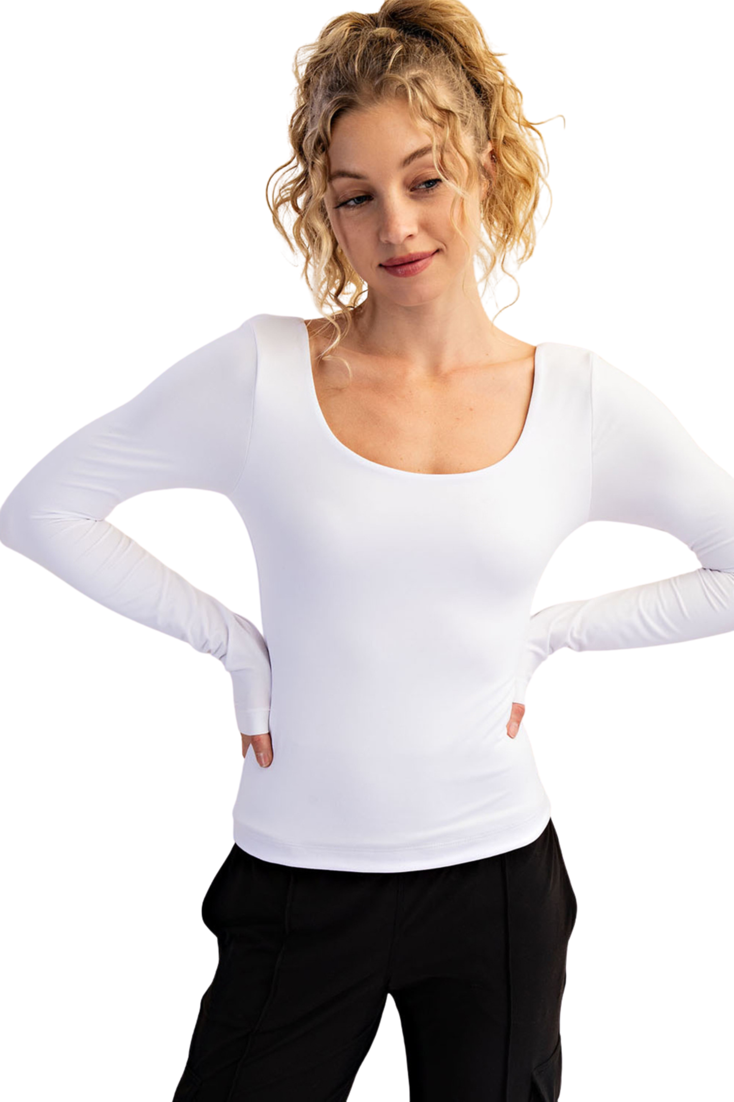 Butter Round Neck Long Sleeve Top