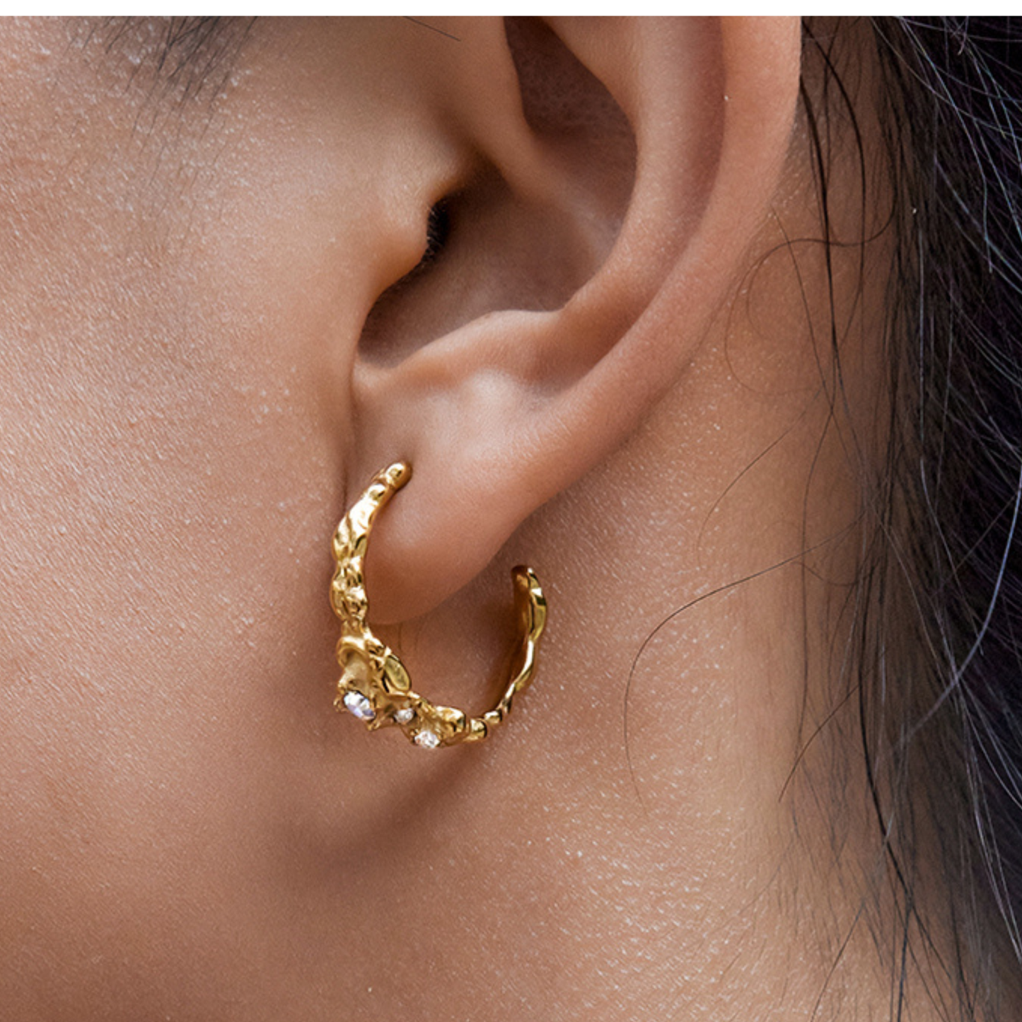 Sestra by Intro Stainless Steel CZ Cluster Hoops