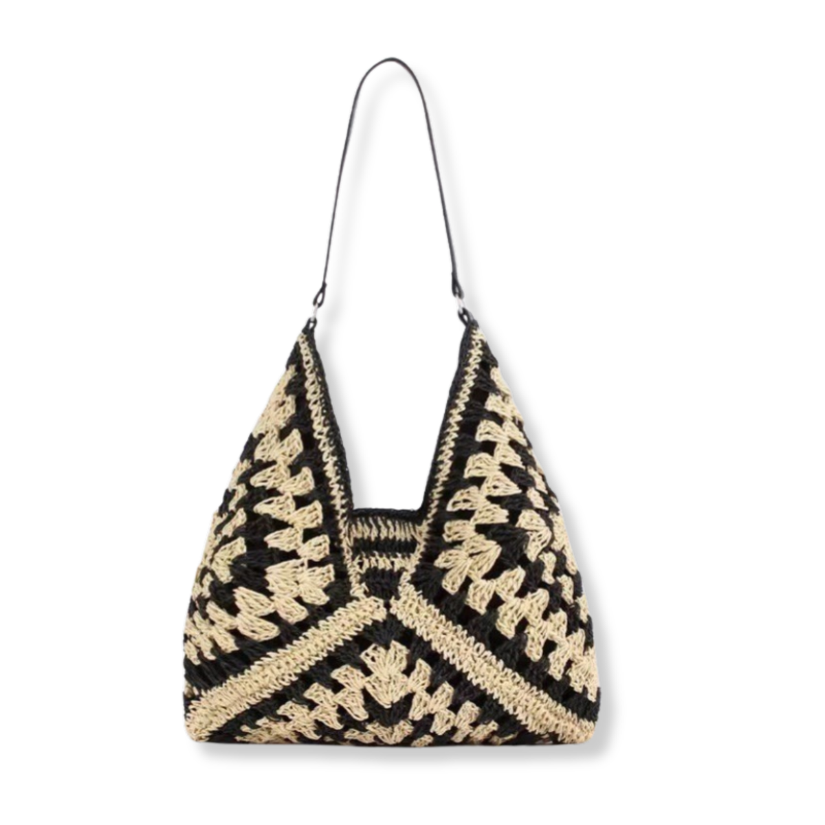 Crochet Weave Straw Shoulder Bag