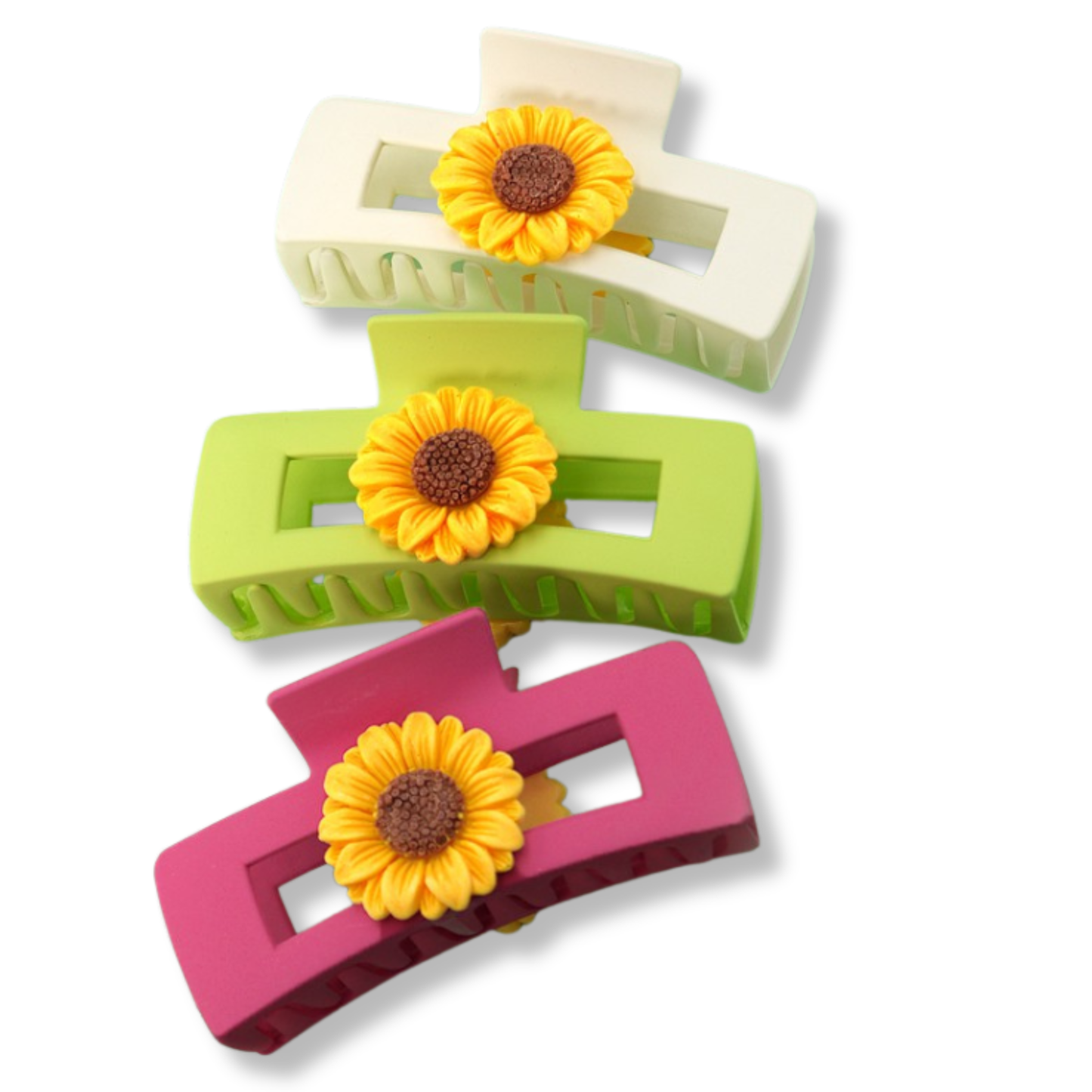 Sunflower Rectangular Claw Clip