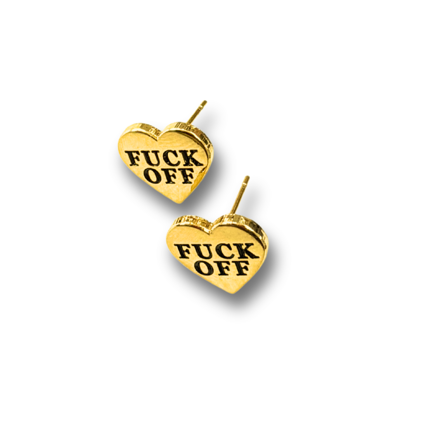 F*** Off Heart Stud Earrings