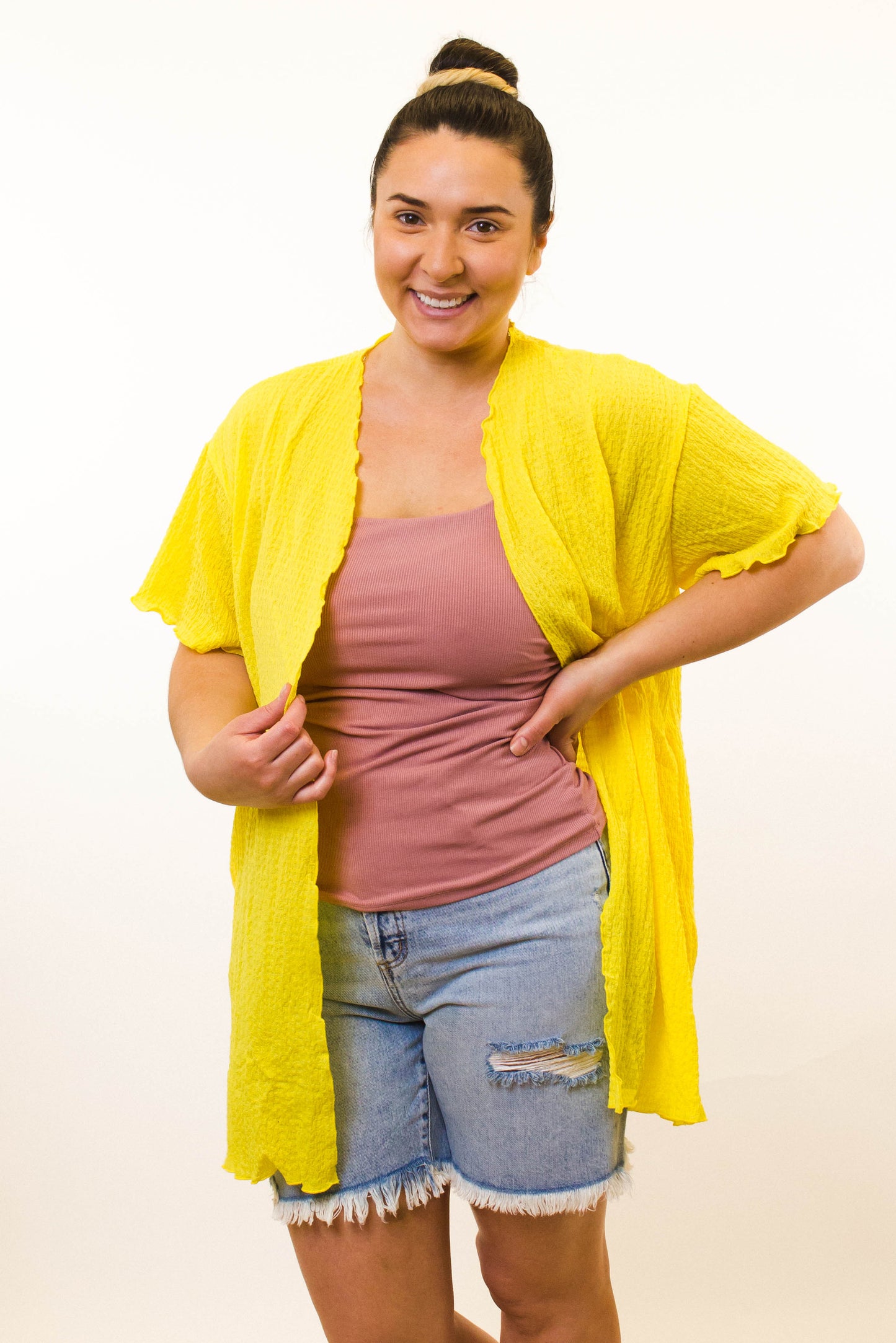 Merrow Edge Short Sleeve Open Cover Up