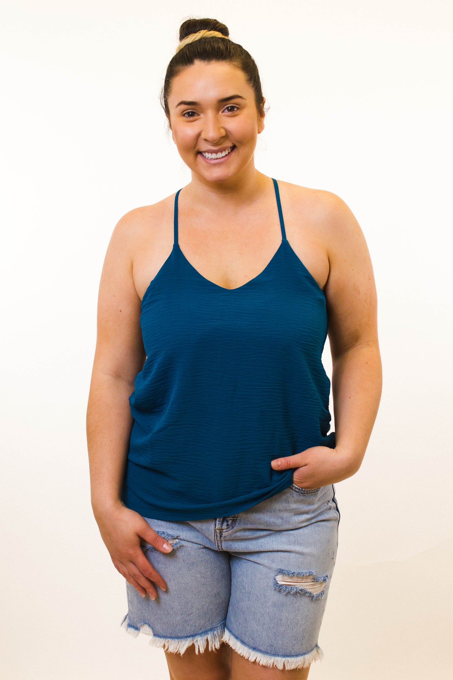 Adjustable Strap Crinkle Cami
