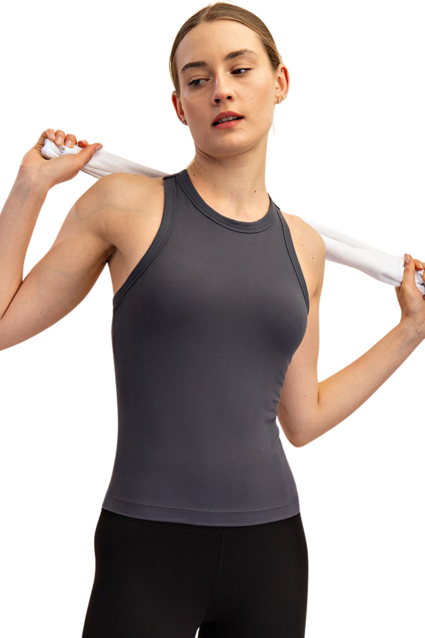 Butter Sleevless Racerback Top with Built In Bra