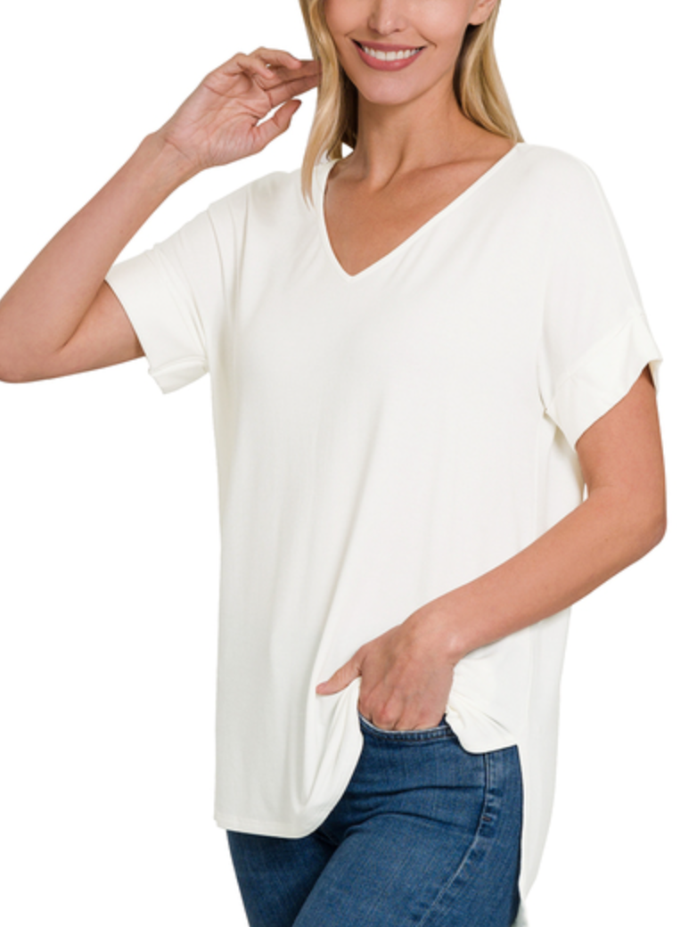Cuffed Sleeve T Shirt
