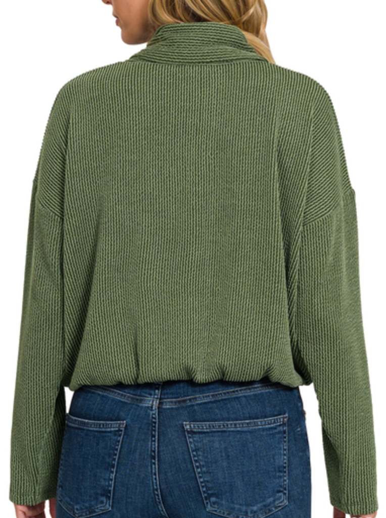 Collared with Button Pull Over