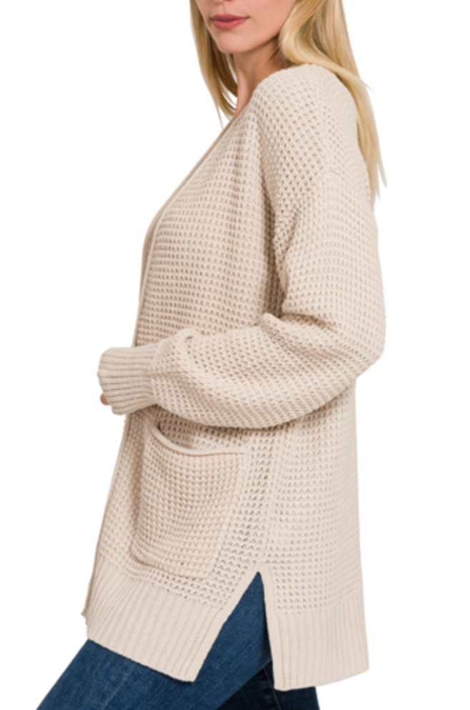 Waffle Classic Open Cardigan