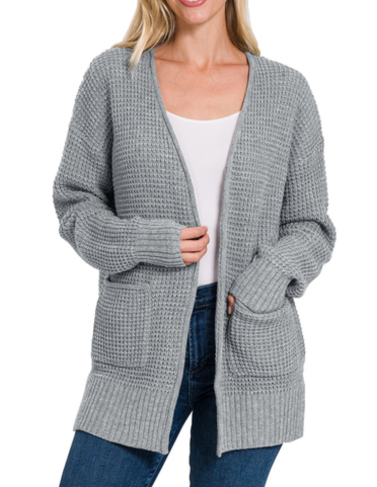 Waffle Classic Open Cardigan