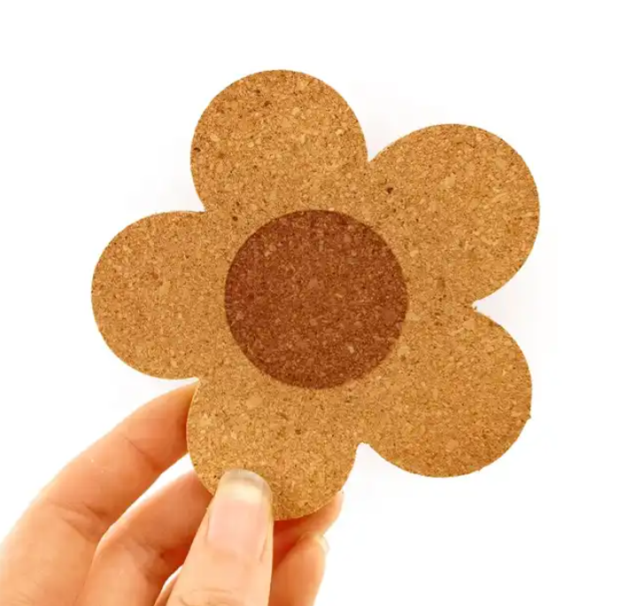 Set of 5 Groovy Flower Cork Coasters