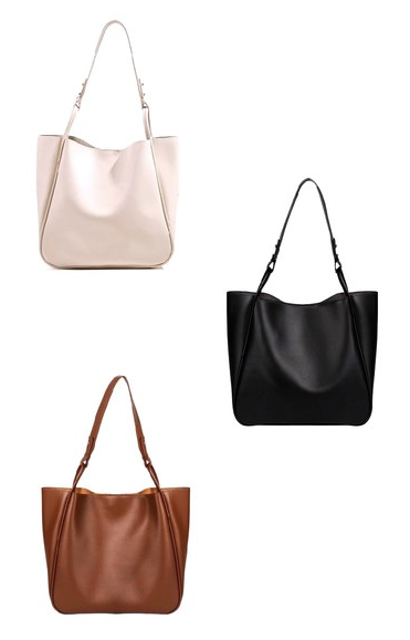 Vegan Leather Shoulder Tote