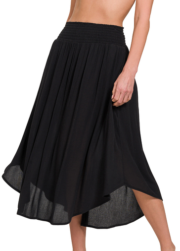 Dolphin Hem Rayon Skirt