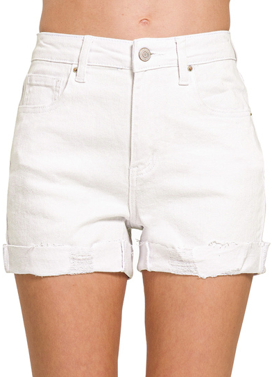 Distressed Denim Shorts